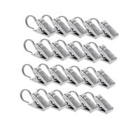 DECORNIJIA 20 pièces Anneaux de Rideau avec Crochet Nickel Satiné Pinces à Rideaux Résistantes Clips à Ressort pour Suspension Facile Tringles Usage Polyvalent pour Maison et Bureau