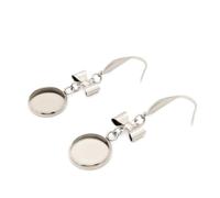 DECORNIJIA 20 pièces Bases Boucles Oreilles Acier Inoxydable pour Bijoux DIY Supports Ronds Solides Argentés Accessoires Création Boucles Personnalisées pour Femmes