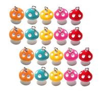 DECORNIJIA 20 pièces Pendentifs Champignon DIY avec Épingle Breloques Mini Champignons Résine Multicolores pour Création de Bijoux Accessoires pour Colliers Bracelets et Boucles Oreilles
