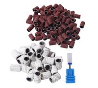DECORNIJIA 201pièces Embouts Manchons Ponceuse Ongles Corindon Bandes Ponçage Pour Manucure Pédicure Naturelles Et Artificielles Compatible Avec Ponceuse Professionnelle Et Polisseur