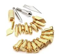 DECORNIJIA 23 Pièces Kit de Outils de Pyrogravure avec Pointes Cuivre pour Décoration sur Cuir Accessoires pour DIY