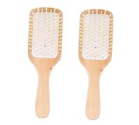 DECORNIJIA 2pièces Peigne Bois Carré Peigne De Massage Pour Chevelu Pour Démêler Et La Circulation Sanguine Couleurs Assorties