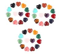 DECORNIJIA 3 Ensembles De Cristal Naturelles Forme De Cœur Mix Couleurs Décoration Maison Ornements De Bureau Polies Lisses Pour Jardin Et Diy 24 Pièces * 3