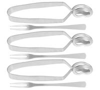 DECORNIJIA 3 ensembles Pince et Fourchette Escargot Acier Inoxydable Antirouille Résistante et Légère pour Restaurant et Usage Quotidien