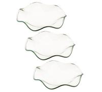 DECORNIJIA 3 pièces Assiette Verre pour Huile Essentielle Plateau de Stockage Résistant Chaleur Plateau Chauffant pour Fondants Cire Parfumés et Brûleur Dhuiles