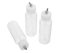 DECORNIJIA 3 Pièces Bouteilles Siphon Airbrush Plastique pour Peinture Pots Vides Compatibles Airbrush Réservoirs de Stockage Adaptés Aux Accessoires Siphon