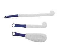 DECORNIJIA 3 pièces Brosse de Nettoyage pour Verre à Vin Flexible Outil Polyvalent pour Gobelets Carafes et Bouteilles Brosse Fine pour Éliminer Résidus sans Rayures Bleu Foncé
