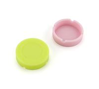 DECORNIJIA 3 Pièces Cendrier Rond Silicone Incassable Lot de Résistant Chaleur avec Effet Lumineux Blanc Rose Jaune pour Maison Bureau