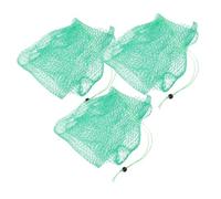 DECORNIJIA 3 Pièces de Filet Nylon Renforcé avec Fond Plat Fermeture à Cordon Tressé Brins Volume pour Plongée et Mer Adapté Aux Poissons et Crevettes
