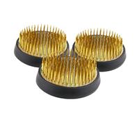 DECORNIJIA 3 pièces Flower Arrangement Kenzan with Brass Pins and Rubber Sleeves Floral Stem Holder for Precise Bouquet and Vase Decoration Ikebana Tool for Garden