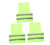 DECORNIJIA 3 pièces Gilet de Sécurité Réfléchissant Vert Haute Visibilité pour Course et Travaux Extérieurs Protection et Diurne pour Conducteurs et Piétons