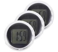 DECORNIJIA 3 pièces Horloge Numérique Étanche à Coller Mini Horloge Auto Compacte avec Affichage Accessoires pour Moto et Voiture Pile Intégrée Tableau de Bord Pratique