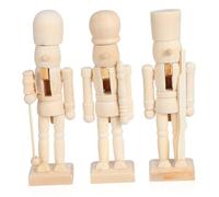 DECORNIJIA 3 Pièces Lot Casse Noisette à Décorer Soldat pour Noël Motif Aléatoire Role Play Cadeau DIY Sûr