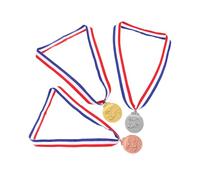 DECORNIJIA 3 pièces Médaille Métal Or Argent Bronze avec Ruban Médailles Sportives pour Garçon Fille et Adultes Récompenses pour Compétitions Natation et Événements Scolaires