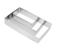 DECORNIJIA 3 Pièces Moule à Mousse Rectangulaire INOX Cadre Pâtisserie Réutilisable pour Tiramisu Découpe Gâteau Pâtisserie DIY Résistant Haute Température