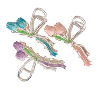 DECORNIJIA 3 pièces Pinces Cheveux Fleurs Tulipe Métal Accessoires Élégants pour Cheveux Épais Pinces Serre-tête pour Femmes Style Sophistiqué et Polyvalent