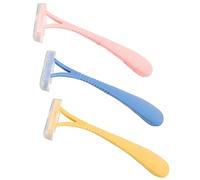 DECORNIJIA 3 Pièces Rasoir de Corps Mini Épilateur Manuel Portable pour Jambes et Aisselles Protection Peau Irritation Utilisation Humide Possible Jaune Rose Bleu