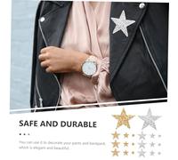 DECORNIJIA 30 pièces Lot de Patchs Thermocollants Étoile Pailletée Pentagramme Polyester pour Décoration et Réparation de Vêtements DIY Assorties pour Vêtements Sacs Chapeaux