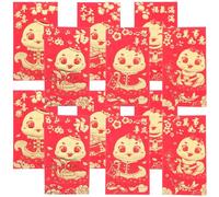 DECORNIJIA 36 Pièces Nouvel An Enveloppes Rouges Chinoises Traditionnelles Motifs de Chance pour Fête Du Printemps Année Du Serpent Lot de Designs Délicats Pochettes Papier Festival Rouge