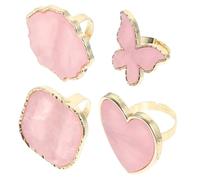 DECORNIJIA 4 pièces Anneaux Palette Ongles Rose Manucure DIY Accessoire Mélange Couleurs Présentoir Nuancier Pratique pour Nail Art