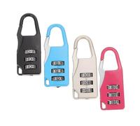 DECORNIJIA 4 pièces Cadenas à Combinaison pour Bagages Serrures Réglables pour Valises et Casier de Gym Sécurisez Vos avec Code Personnalisable et Portable Couleurs Noir Rose Bleu
