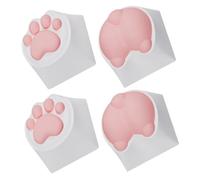DECORNIJIA 4 pièces Cat Paw Resin Silicone Keycaps Compatible Mechanical Gaming Keyboard Accessories Comfortable Typing Unique Gift for Friends and Family