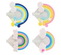 DECORNIJIA 4 pièces Crochets Muraux Arc-ciel Créatifs Patères Décoratives Sans Clou pour Chambre et Salon