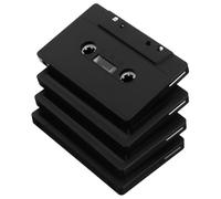 DECORNIJIA 4 pièces Décoration Murale Cassette Vide Noire Vintage DIY Accessoire Bricolage Parure Cassette Enregistrement Voix Rétro pour Mur Bar Salon