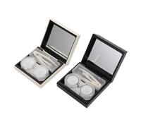 DECORNIJIA 4 Pièces Lens Container Compact Travel Case with Leak Seal and Transparent Window for The Go Use