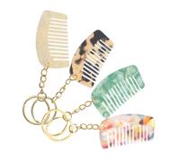 DECORNIJIA 4 pièces Lot de Mini Peignes à Dents Larges avec Porte-clés Combs de Voyage Décoratifs pour Différents Types de Cheveux Robustes et Pratiques