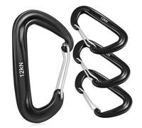 DECORNIJIA 4 pièces Lot de Mousquetons D Shape Résistants pour Escalade Camping Randonnée Clips Métalliques pour Tentes et Équipement Extérieur