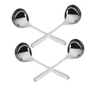 DECORNIJIA 4 pièces Louche à Soupe Inox Tête Cuillère Service pour Sauces et Ragoûts Robuste Acier Sûr