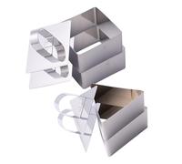 DECORNIJIA 4 pièces Moules à Gâteau Acier Inoxydable Anneaux à Mousse Anti Poussoir Outils de Pâtisserie pour Maison Formes Carrée et Accessoires de Cuisson Pratiques