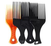 DECORNIJIA 4 pièces Peigne à Dents Larges Portable Plastique Outil de Coiffage Pratique pour Hommes Démêlant et Stylisant les Cheveux Afro Léger et Facile à Utiliser Maison ou Salon