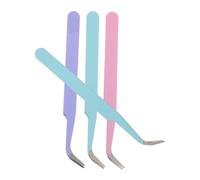 DECORNIJIA 4 pièces Pinces en acier inoxydable courbées pour précision artisanale autocollants extensions de cils bijoux et bricolage durables et protégées par capuchon outil multifonction