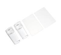 DECORNIJIA 4 pièces Transparants Nail Art Stamping Plates Set Durable pour Création DIY Ongles French Nail Stencils