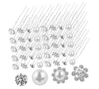 DECORNIJIA 40 Pièces Hair Forks For Buns With Artificial Pearls And Rhinestones Elegant Bridal Hairpins Secure Hold Lightweight Alloy Wedding Hair Accessories For Women