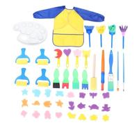 DECORNIJIA 47 pièces Set de Pinceaux Éponge de Peinture Colorés pour Garçon Fille Outils Sûrs EVA pour Dessin Graffiti et Activités Kit Éducatif DIY Adapté Aux Garçons et Filles