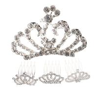 DECORNIJIA 4pièces Couronne Tiara Strass Avec Peignes Petite Coiffure Princesse Pour Filles Accessoires Cheveux Scintillants Légers Pour Fêtes Et Mariages