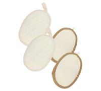 DECORNIJIA 4pièces Éponge Loofah Naturelle Pour Douche Lot De Éponges Exfoliantes Beige Et Café Pour Nettoyage Doux Et Profond Peau