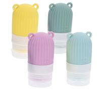 DECORNIJIA 4pièces Flacons De Voyage Silicone Contenants Réutilisables Squeezables Pour Liquides Matcha Cerise Frais Citron