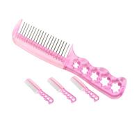 DECORNIJIA 4pièces Lot De Peignes à Cheveux Acier Pour Perruques Anti-statique Pour Coiffage Et Entretien Élégant Des Extensions Et Postiches Féminins Couleur Rose