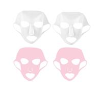 DECORNIJIA 4pièces Masque Silicone Avec Oreilles Couverture Hydratante Non-glissante Pour Visage Et Soins à