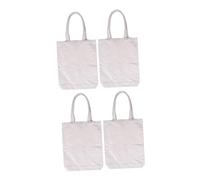 DECORNIJIA 4pièces Tote Bag Lavable Toile Sacs Épicerie DIY Vierges Set De Tote Bag Soi-même