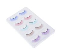 DECORNIJIA 5 Faux Cils Colorés Denses Fibres Synthétiques Naturels et Réutilisables pour Maquillage et Smokey Confortables et
