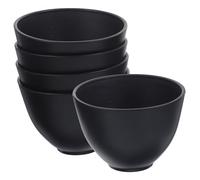 DECORNIJIA 5 pièces Bol Silicone pour Mélange de Masque Facial Bol DIY pour Soins Peau Accessoire Beauté pour Masque Visage et Huile Capillaire Noir