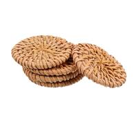 DECORNIJIA 5 pièces Charms Rotin Tressé Ronds pour Boucles Oreilles DIY Style Naturel Lot de Marron Accessoires Bijoux Artisanaux