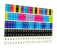 DECORNIJIA 5 pièces Kalimba Piano Stickers Autocollants PVC Souples pour Doigts Faciles à Installer et Retirer Accessoires Pratiques pour Débutants Vert Bleu Rouge Blanc Noir