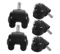 DECORNIJIA 5 pièces Lot de roulettes Silencieuses Transparentes pour Chaise de Bureau Roues Pivotantes Robustes PU Remplacement Facile pour Fauteuils de Travail à Domicile et Bureaux