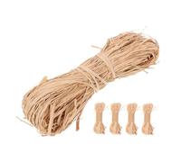 DECORNIJIA 5 Pièces Lot de Rubans Raphia Naturel Ficelle Résistante pour Décoration Bouquets Artisanat DIY Tissage et Créations
